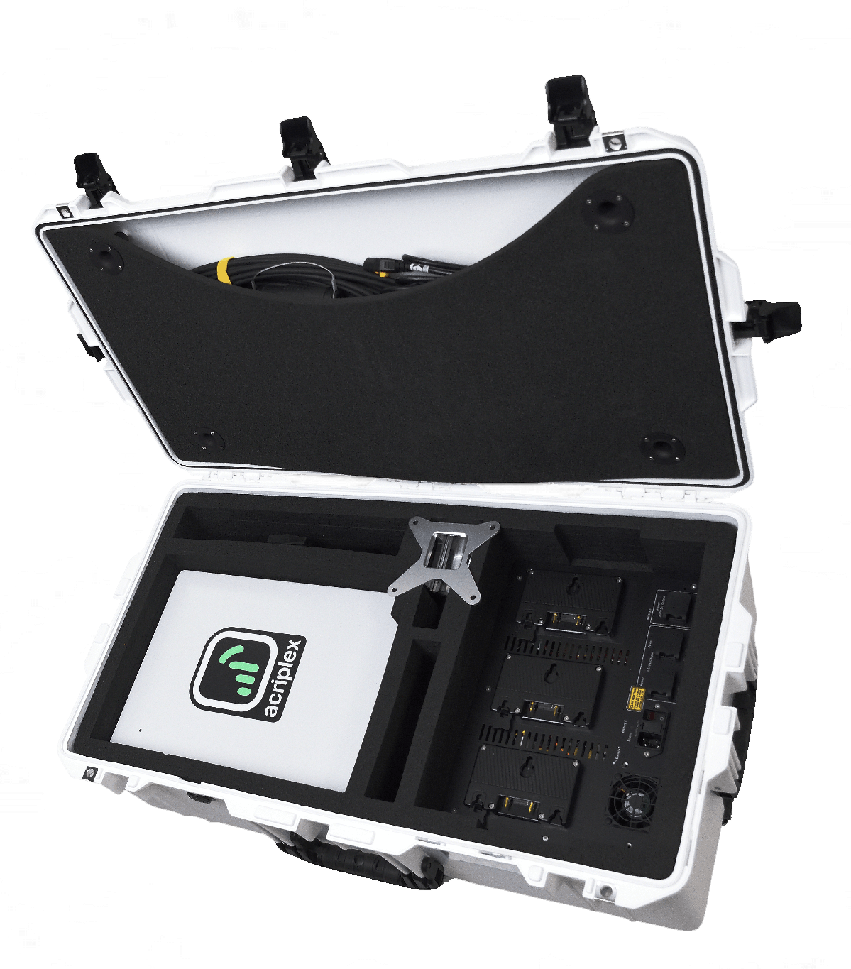 AcriPlex SBBD transport case open showing equipment